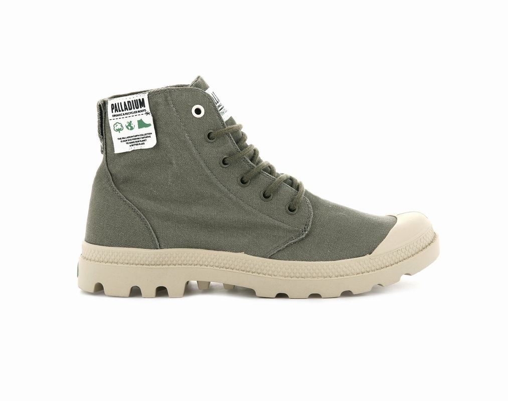 Palladium Pampa Hi Organic Mens Boots Green Australia [MDIXCW-930]